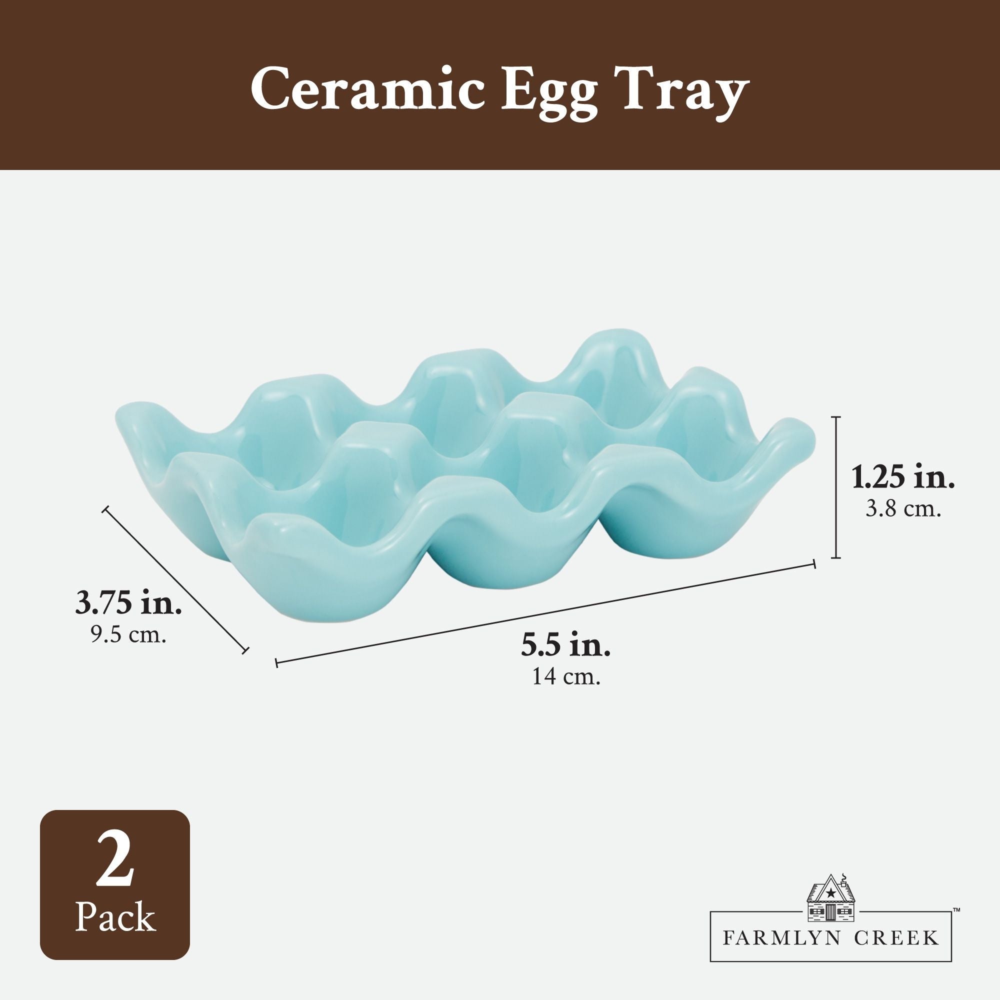 2 Pack Ceramic Half Dozen Egg Tray Holder for Countertop, Refrigerator –  Farmlyn Creek