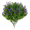 Artificial Outdoor Flowers with Eucalyptus Leaves for Gardens  (Purple, 6 x 13.5 Inches, 8 Bundles)