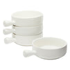 White Oven Safe Soup Bowls with Handles (8 x 5.9 x 2.1 In, 4 Pack)