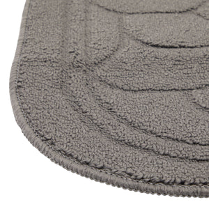 Half Circle Door Mat for Indoors and Outdoors (Grey, 30 x 18 Inches)