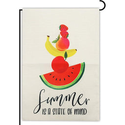 Farmlyn Creek Double Sided Garden Flag with Fruit, Summer is a State of Mind (12.5 x 18 in)