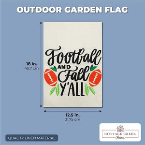 Farmlyn Creek Outdoor Vertical Garden Flag, Football and Fall Ya'll, Home Lawn Decor (12.5 x 18 in)