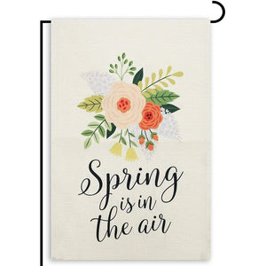 Double Sided Floral Garden Flag, Spring is in The Air, Front Yard Decor (12.5 x 18 in)
