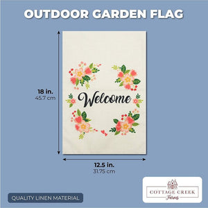 Cottage Creek Farms Welcome Floral Outdoor Garden Flag (12.5 x 18 in)
