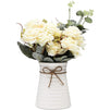 Artificial Flowers with Ceramic Vase, White Roses (4 Pieces)