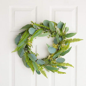 Eucalyptus Wreaths for Front Door, Rustic Home Decor (13 Inches, 1 Piece)