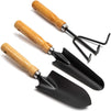 Farmlyn Creek Gardening Tools Set, Hand Trowel, Transplanter, Hand Rake (Black, 3 Pieces)