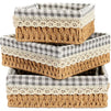 Farmlyn Creek Woven Wicker Storage Baskets with Removable Liner (3 Sizes, 3 Pack)