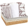 Farmlyn Creek Woven Wicker Storage Baskets with Removable Liner (3 Sizes, 3 Pack)