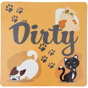 Reversible Double Sided Cat Dishwasher Magnet Signs, Dirty, Clean (4.7 x 4.7 Inches)