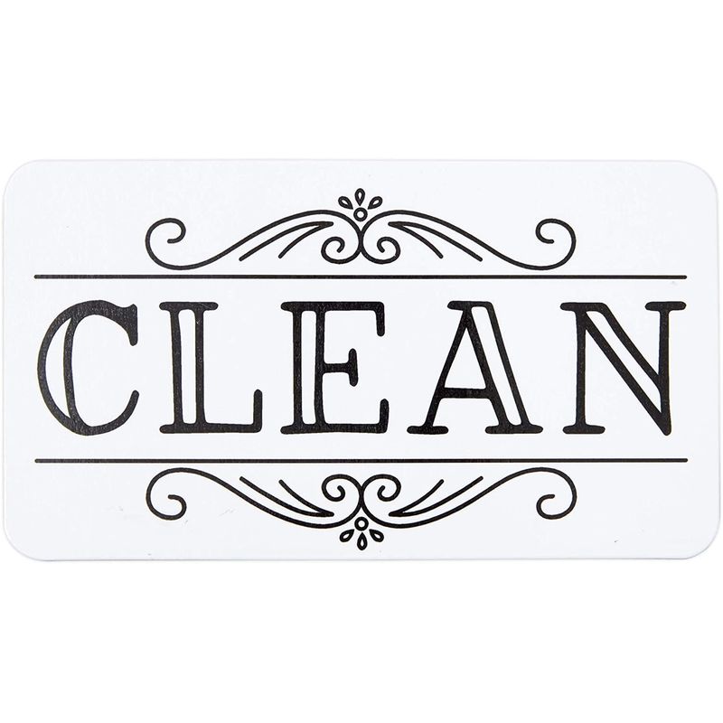 Double Sided Clean or Dirty Dishwasher Magnet Indicator Sign (3.5 x 2  Inches)