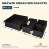 Black Drawer Organizer Woven Baskets for Storage (4 Pieces)