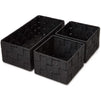 Black Drawer Organizer Woven Baskets for Storage (4 Pieces)