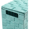 Woven Storage Basket Set with Hinged Lid in 3 Sizes (Turquoise, 3 Pack)