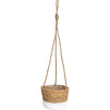 Hanging Planter Pots, Woven Plant Basket (8 x 6 Inches, White)