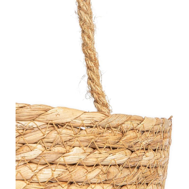 Hanging Planter Pots, Woven Plant Basket (8 x 6 Inches, White)