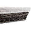 Farmlyn Creek Square Wicker Storage Baskets with Liners (9 x 9 x 3.5 Inches, 3 Pack)