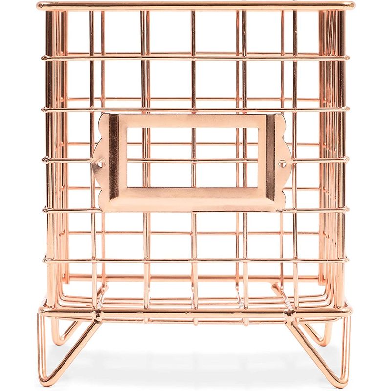 Coffee Pod Holder for Kitchen Storage (5.25 x 6.5 In, Rose Gold)