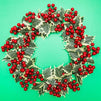 Artificial Christmas Wreath with Holly Berries for Front Doors (15.7 in, 1 Piece)