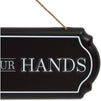 Bathroom Wall Decor, Wash Your Hands Iron Sign (15.5 x 6 In)