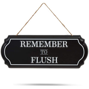 Bathroom Wall Decor, Remember To Flush Iron Sign (15.5 x 6 Inches)