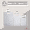 Plastic Cutting Boards Set in 3 Sizes (White, 3 Pack)