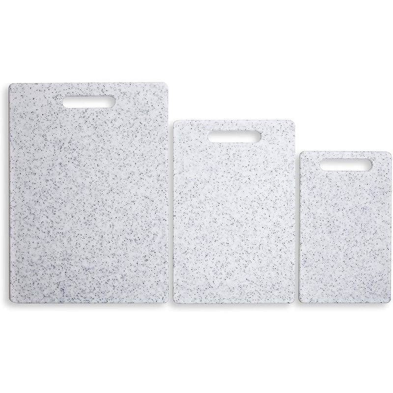Plastic Cutting Boards Set in 3 Sizes (White, 3 Pack)