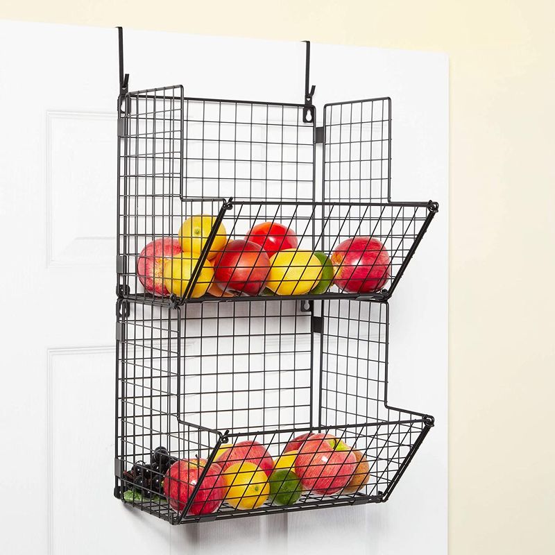 Farmlyn Creek 2 Tier Hanging Fruit Basket for Kitchen Storage (11.7 x