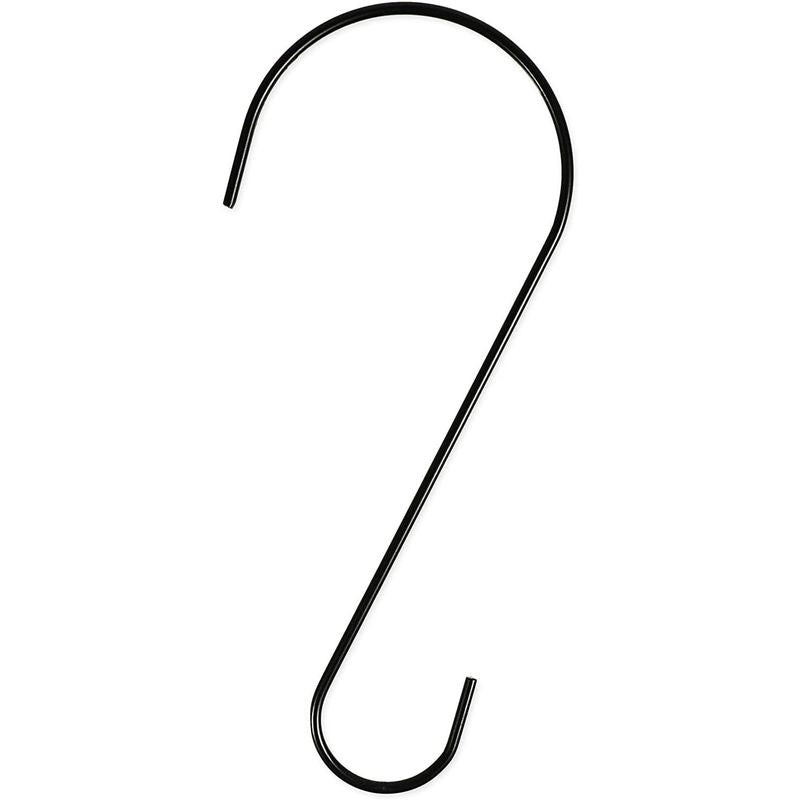 Black Stainless Steel S Hooks, Metal Plant Hangers (12 Inches, 6