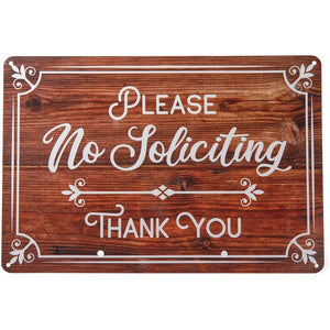 Farmlyn Creek Metal Yard Sign with Stakes for House, Please No Soliciting (11.8 x 8 in)