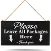 Farmlyn Creek Hanging Wooden Deliveries Sign (11.75 x 6 Inches, Black)