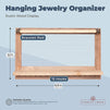 Hanging Jewelry Organizer, Rustic Wood Wall Display (15.75 x 9.3 x 2.75 In)