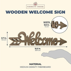 Farmlyn Creek Wooden Welcome Sign, Wood Arrow (15.5 x 3.7 x 0.6 in)