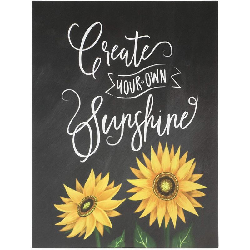 Canvas Sunflower Wall Art, Create Your Own Sunshine (7.5 x 10 Inches)