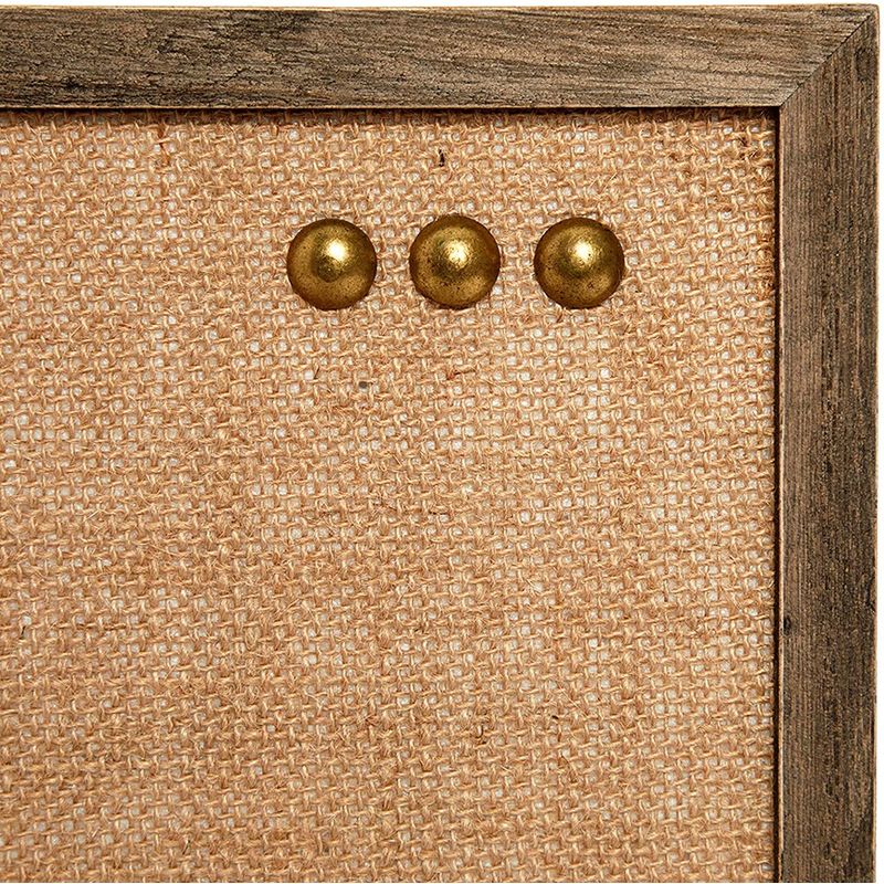 Fabric Bulletin Board with 6 Gold Pins, Framed (12.6 x 15.7 in)