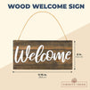 Farmlyn Creek Rustic Hanging Wood Welcome Sign with Rope (11.75 x 6 Inches)