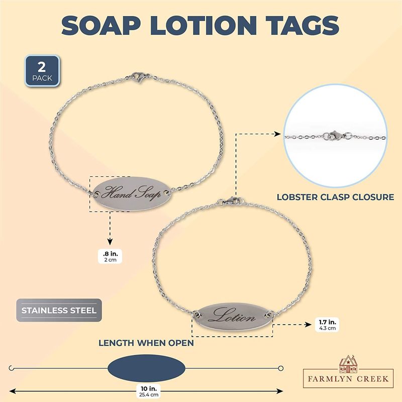 Soap Dispenser and Lotion Tags, Stainless Steel (2 Pack)
