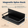 Black Magnetic Spice Rack for Kitchen Refrigerator (9.6 x 4.4 x 3.4 Inches)