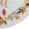 Farmlyn Creek Round Placemat Set, White Woven Happy Fall Dining Mats (15 in, 4 Pack)