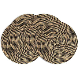 Indoor Outdoor Round Jute Placemats for Dining Table (13 Inches, 4 Pack)