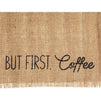 Woven Burlap Placemats, But First, Coffee (17.7 x 13.8 in)