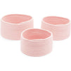 Farmlyn Creek Cotton Woven Baskets for Storage, Pink Organizers (3 Sizes, 3 Pack)