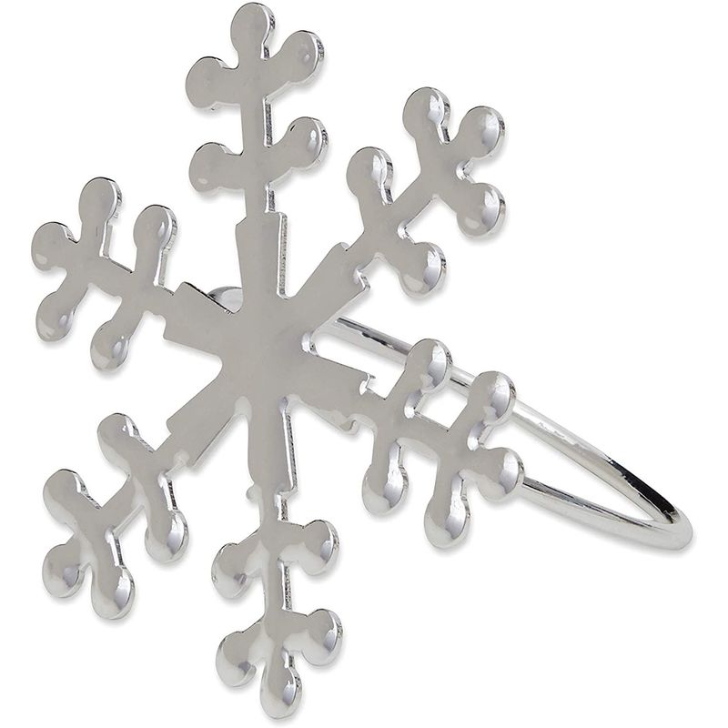 Farmlyn Creek Snowflake Napkin Ring Set, Christmas Holiday Party Decor (2 in, 6 Pack)