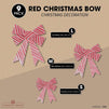 Bows for Gift Wrapping, White and Red Striped Bow (3 Sizes, 9 Pack)