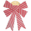 Bows for Gift Wrapping, White and Red Striped Bow (11 x 15 in, 6 Pack)