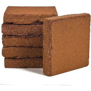 Compressed Square Coco Fiber Substrate, Natural Coir (7 x 7 In, 6 Pack)