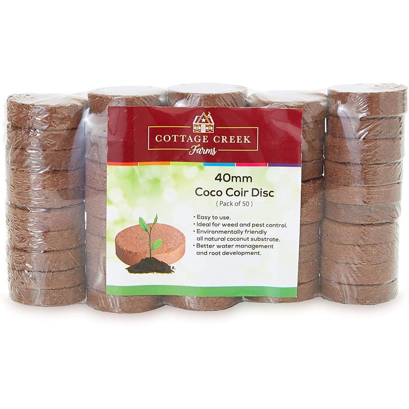 Coco Coir Pellets, Soil Disks (40 mm, 50 Pack)