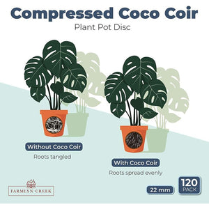 Coco Coir Pellets, Soil Disks (22 mm, 120 Pack)