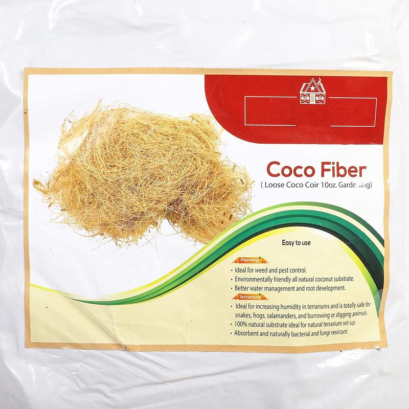 Coconut Husk Substrate for Reptile Bedding and Plants, Loose (10 oz)