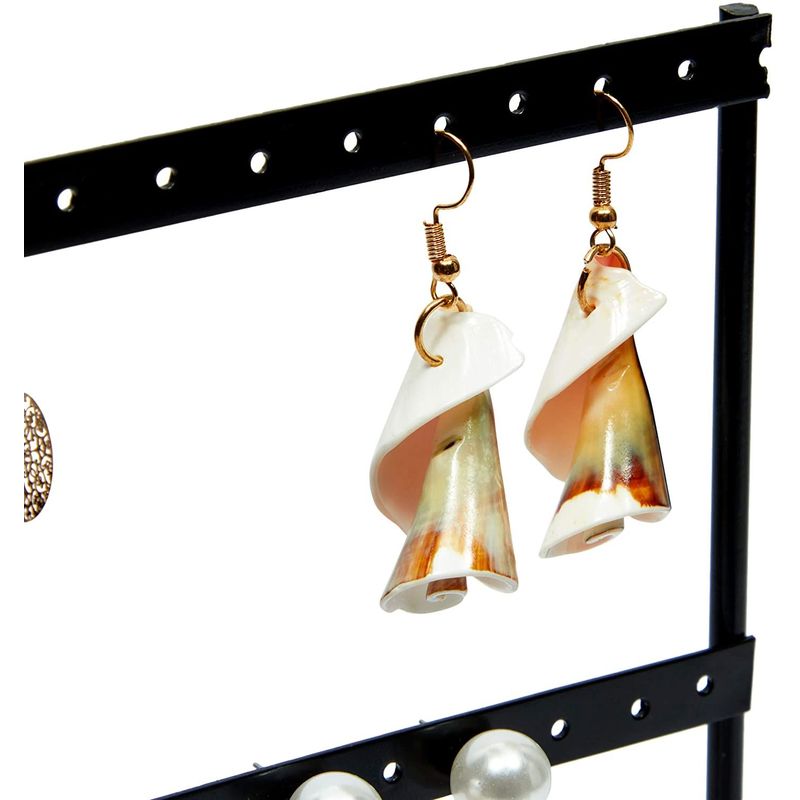 Farmlyn Creek Metal Earring Holder, Modern Jewelry Stand, 2 Sizes (Black, 2 Pieces)